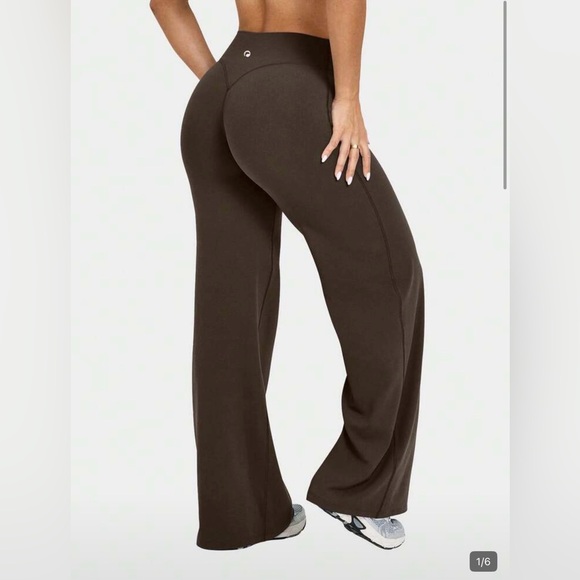 OQQ Pants - OQQ Wide Leg Women's Pants in Brown